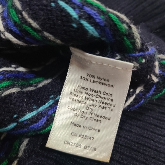 Talbots Navy Blue Fair Isle Sweater Women's Size S - Picture 8 of 9